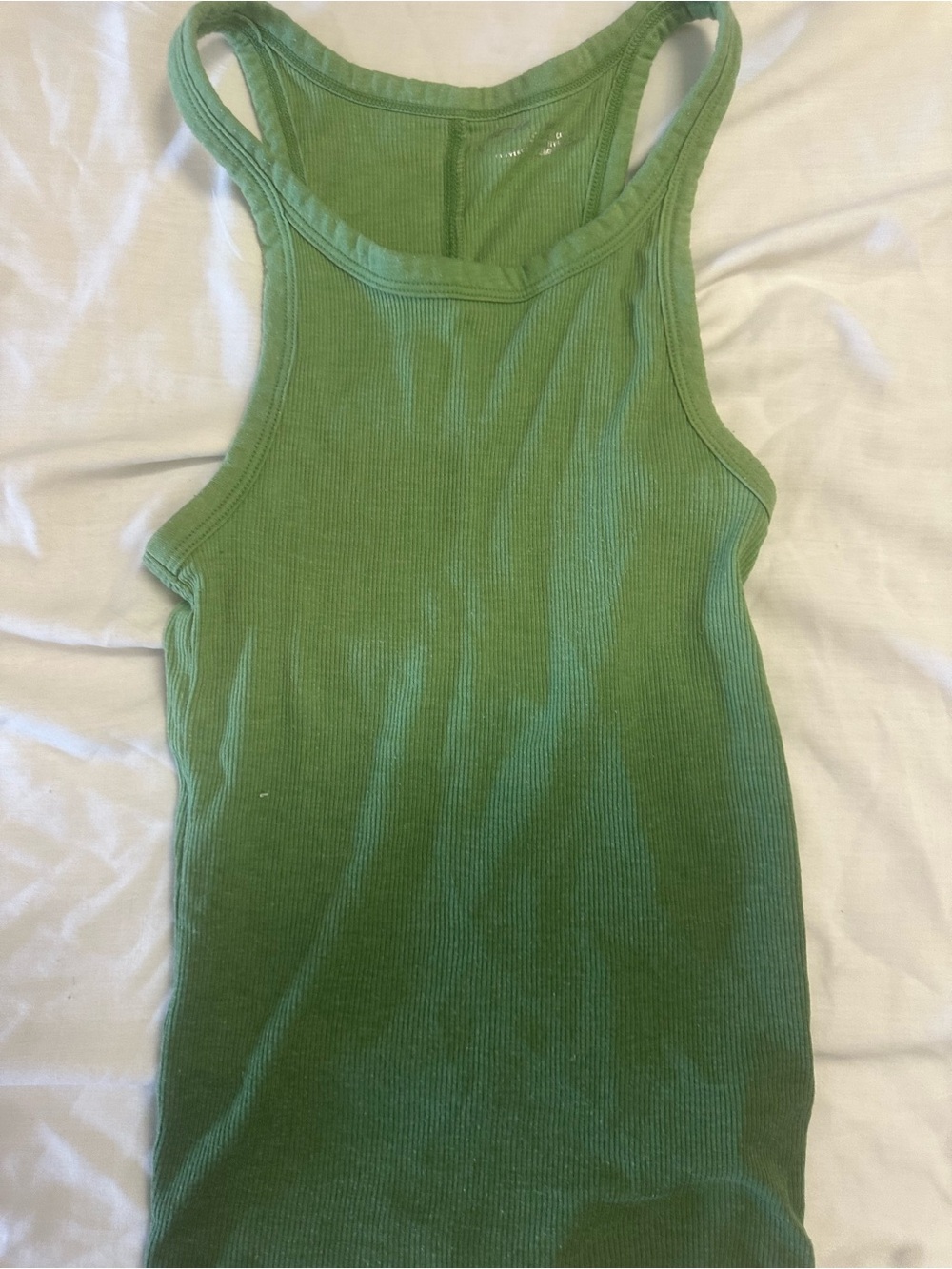 aerie Green Ribbed Racerback Tank - Picture 1 of 3